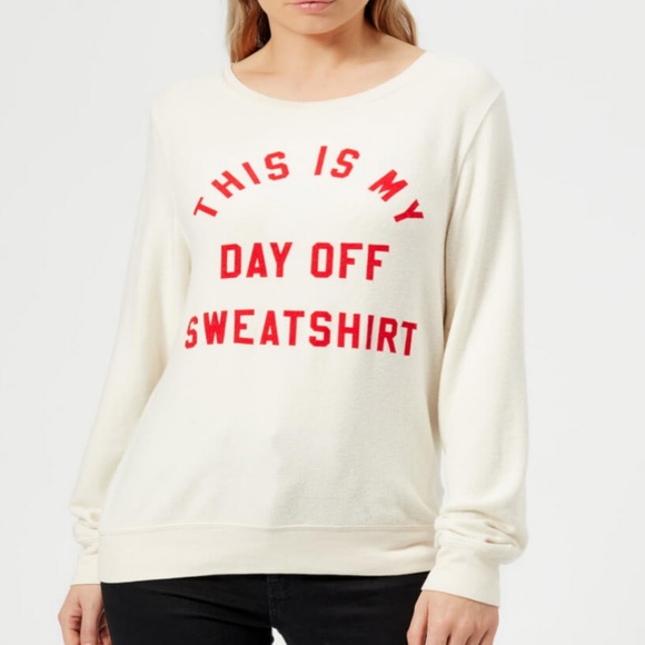 Wildfox This Is My Day Off Sweatshirt Baggy Jumper - Picture 2 of 8